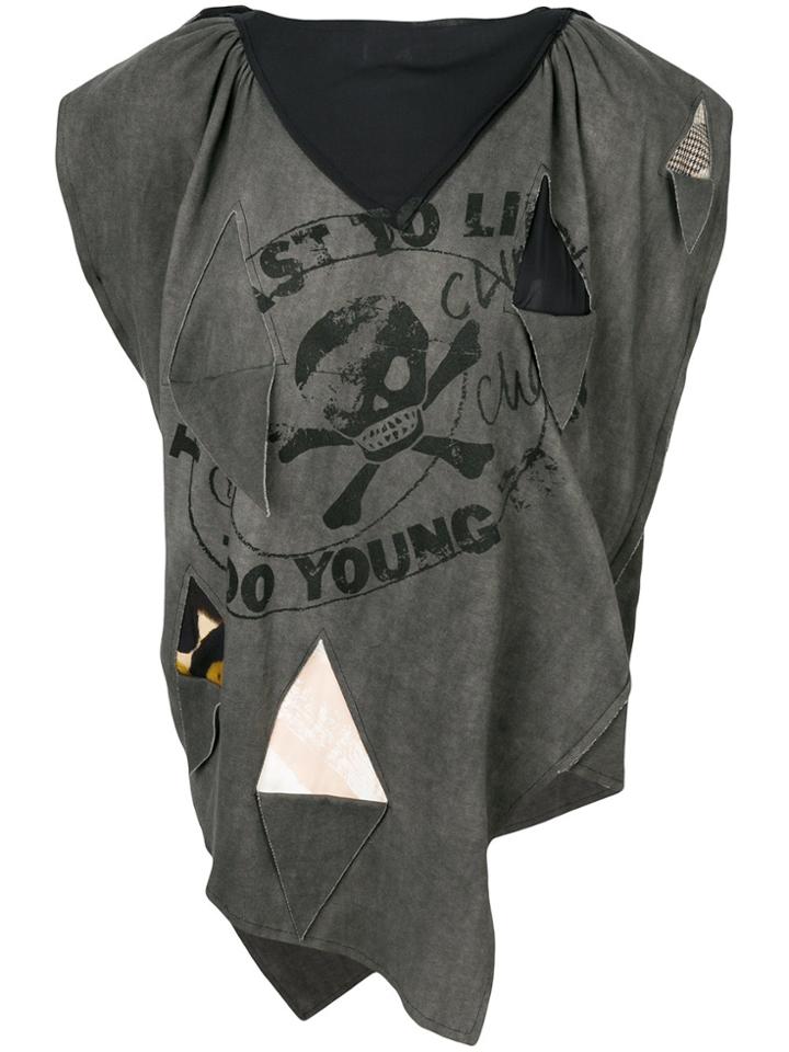 Vivienne Westwood Cut Out Detailed Printed T-shirt - Grey