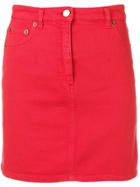 Alberta Ferretti Mini Denim Skirt - Red