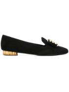 Salvatore Ferragamo Embellished Ballerinas - Black