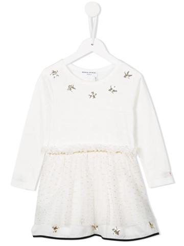 Rykiel Enfant Sequin Embroidered Tulle Dress, Girl's, Size: 8 Yrs, White