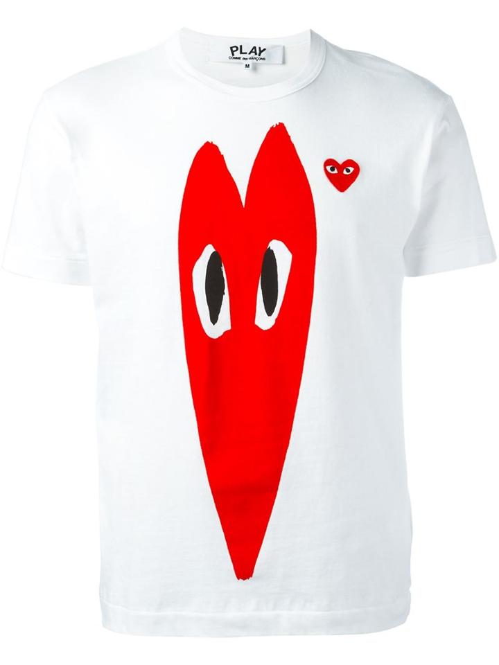 Comme Des Garçons Play Embroidered Heart Print T-shirt
