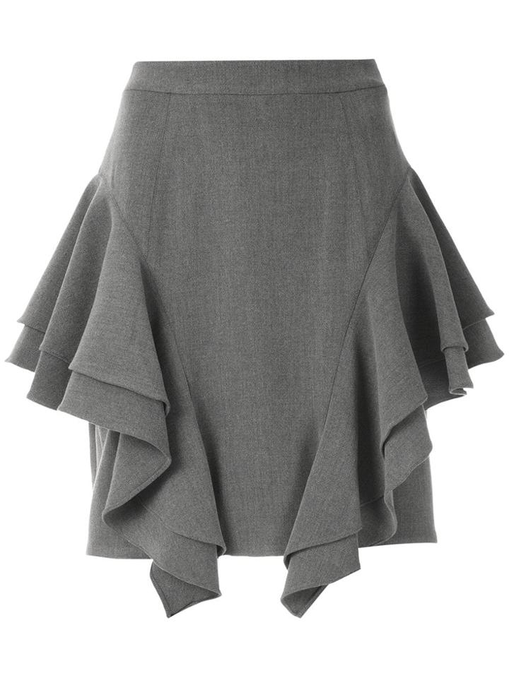 Olympiah Frill Layered Mini Skirt - Grey