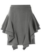 Olympiah Frill Layered Mini Skirt - Grey
