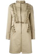 Ermanno Scervino Pleat Detail Coat, Women's, Size: 42, Nude/neutrals, Cotton/lyocell/spandex/elastane/polyamide