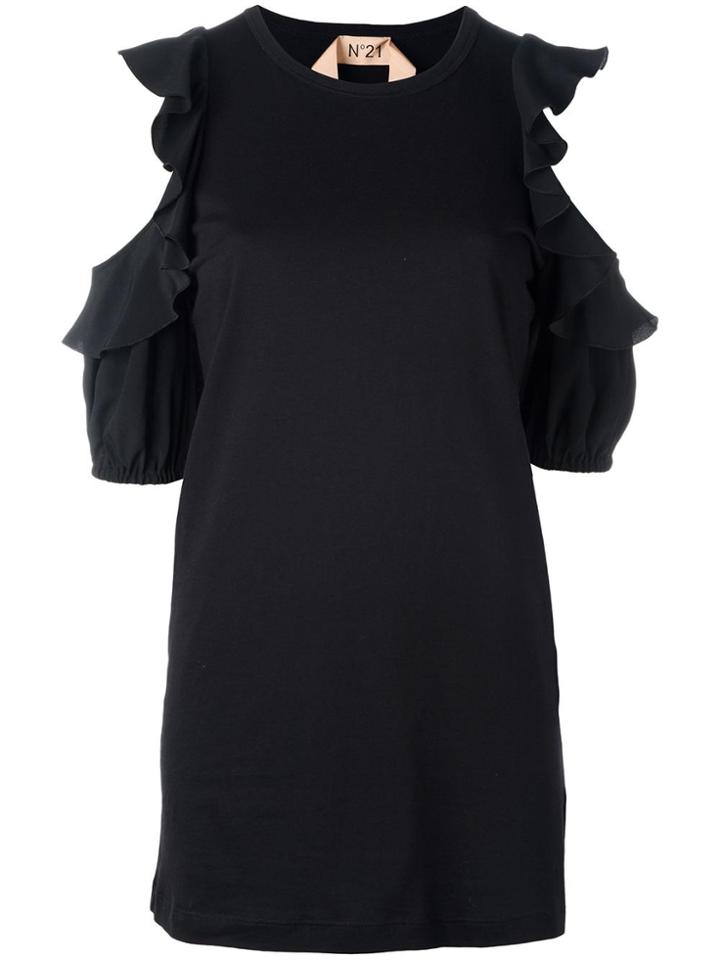 No21 Cut-out Ruffle Blouse - Black