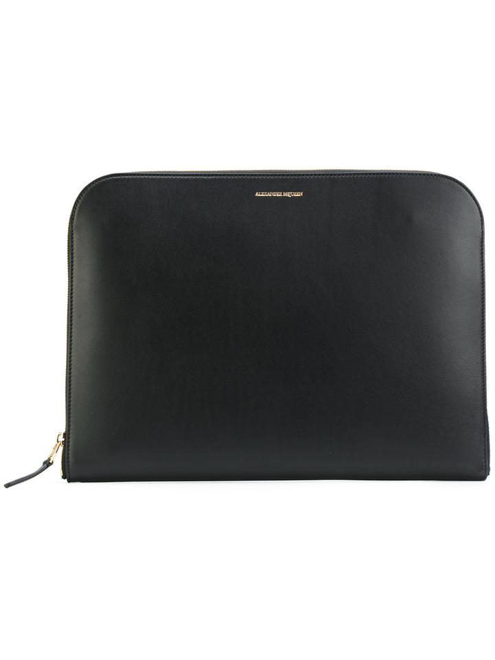 Alexander Mcqueen - Zip Around Clutch - Men - Calf Leather - One Size, Black, Calf Leather