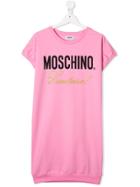 Moschino Kids Teen Printed Logo Dress - Pink