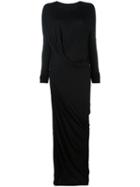 Unravel Draped Long Dress, Women's, Size: Small, Black, Cotton