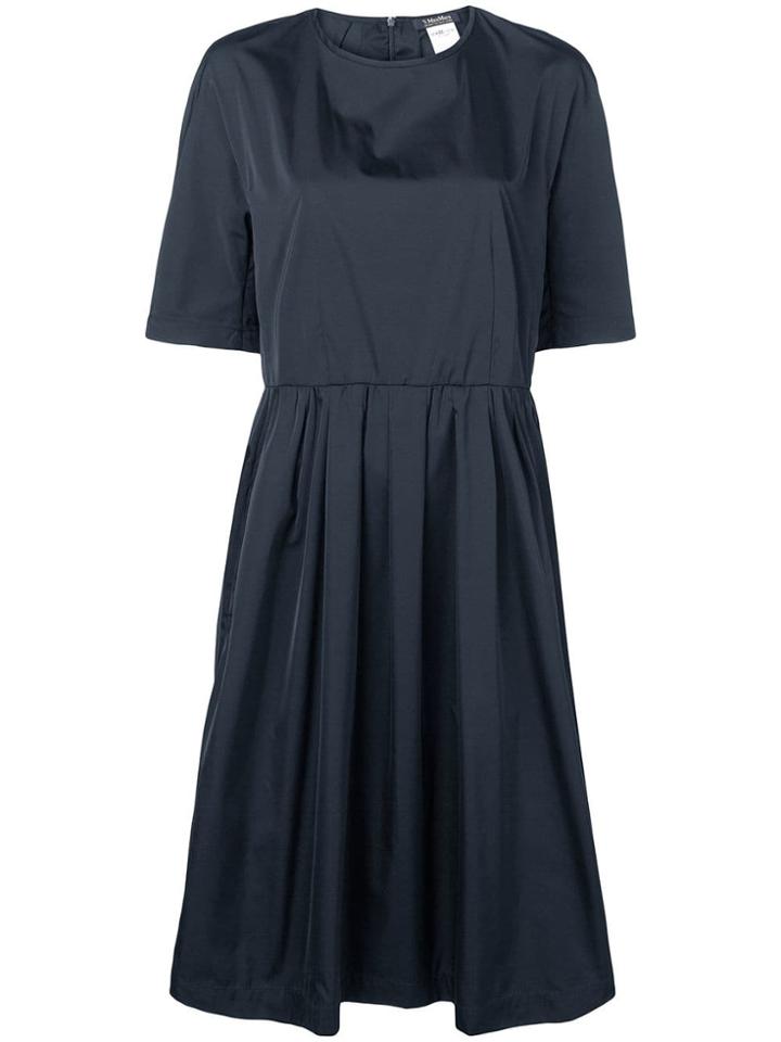 's Max Mara Pleated Shift Midi Dress - Blue