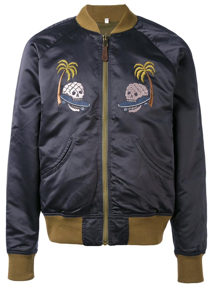 Vans - Taka Reversible Bomber Jacket - Men - Polyester - M, Blue, Polyester
