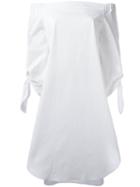 Erika Cavallini Off-shoulders Shift Dress, Women's, Size: 40, White, Cotton/spandex/elastane