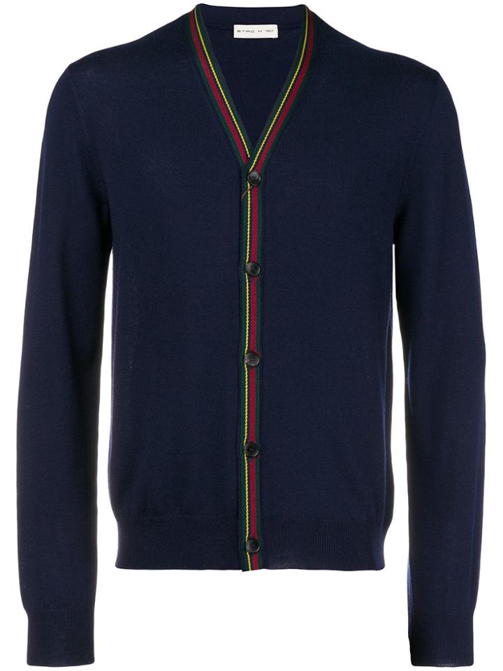 Etro Stripe Hem Cardigan - Blue