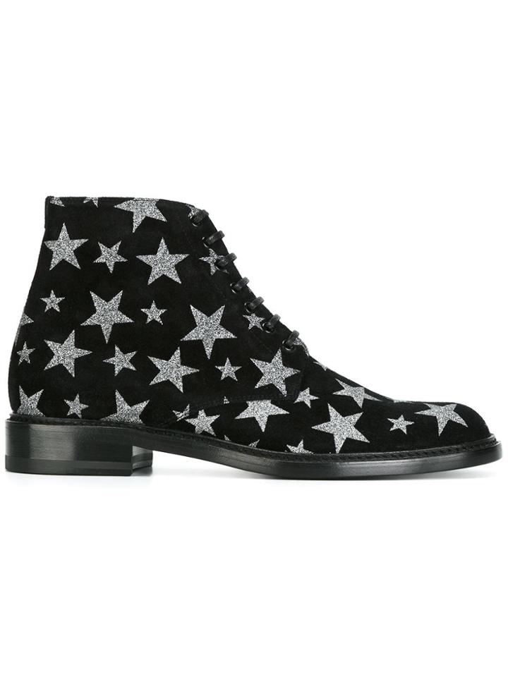 Saint Laurent Lolita 20 Lace-up Ankle Boots - Black
