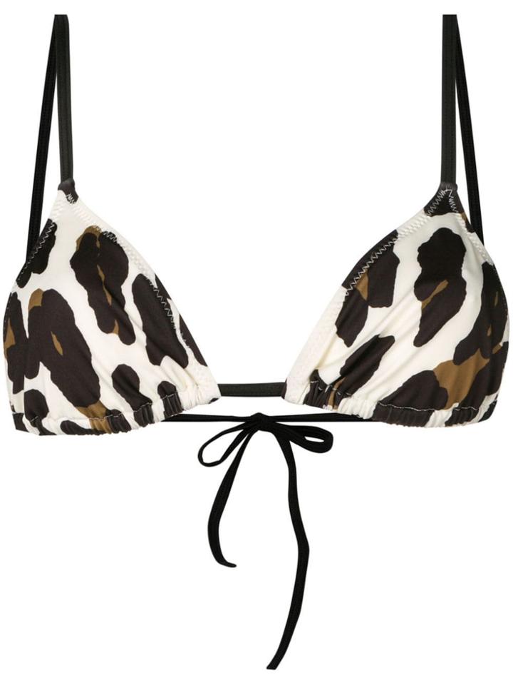 Solid & Striped Leopard-print Bikini Top - Black