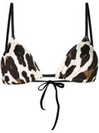 Solid & Striped Leopard-print Bikini Top - Black