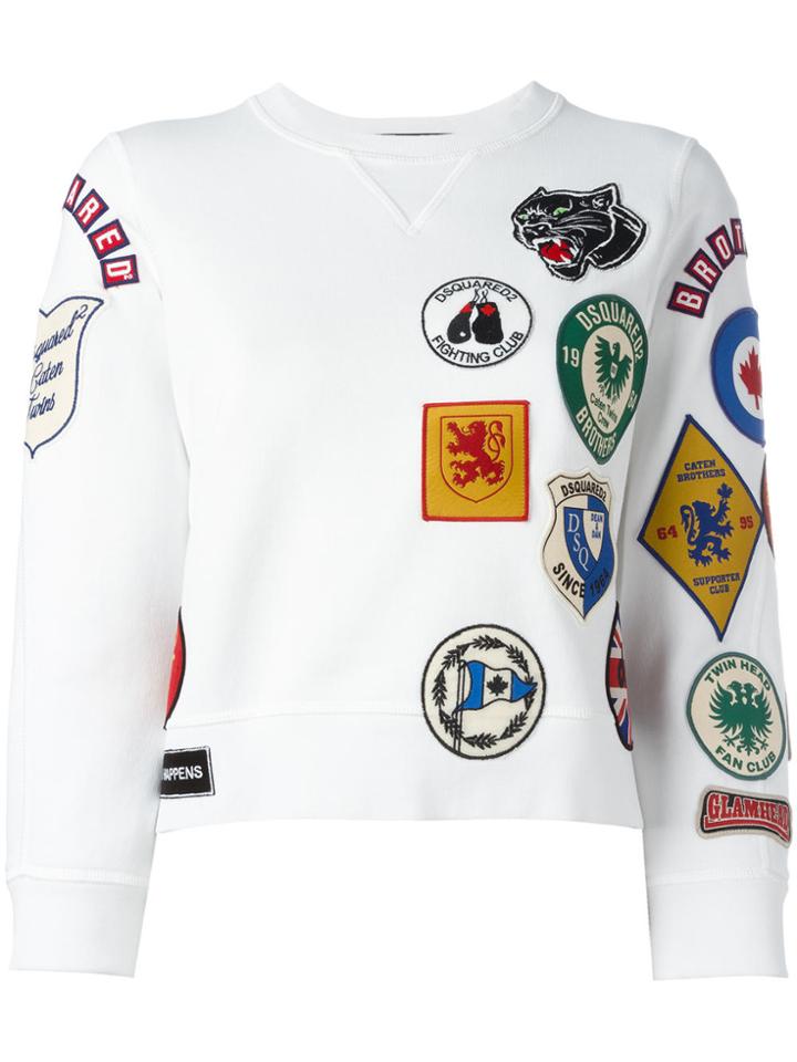 Dsquared2 Patch Three-quarter Sleeved Sweatshirt - White