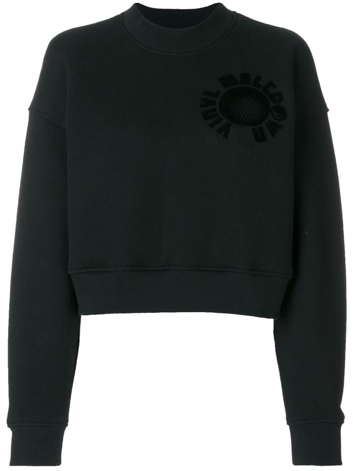 Alexander Wang Cropped Mock Neck Sweatshirt - Black