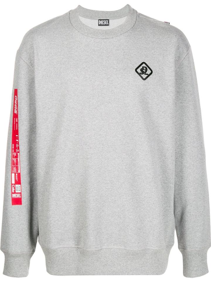 Diesel Recycled Fabric Sweatshirt With Print - Grey