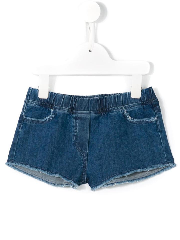 Il Gufo Raw Edge Denim Shorts, Girl's, Size: 6 Yrs, Blue