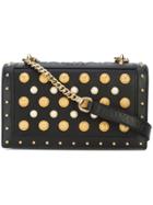 Balmain Studded Foldover Shoulder Bag - Black