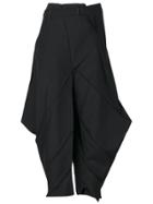 132 5. Issey Miyake Draped Cropped Trousers - Black