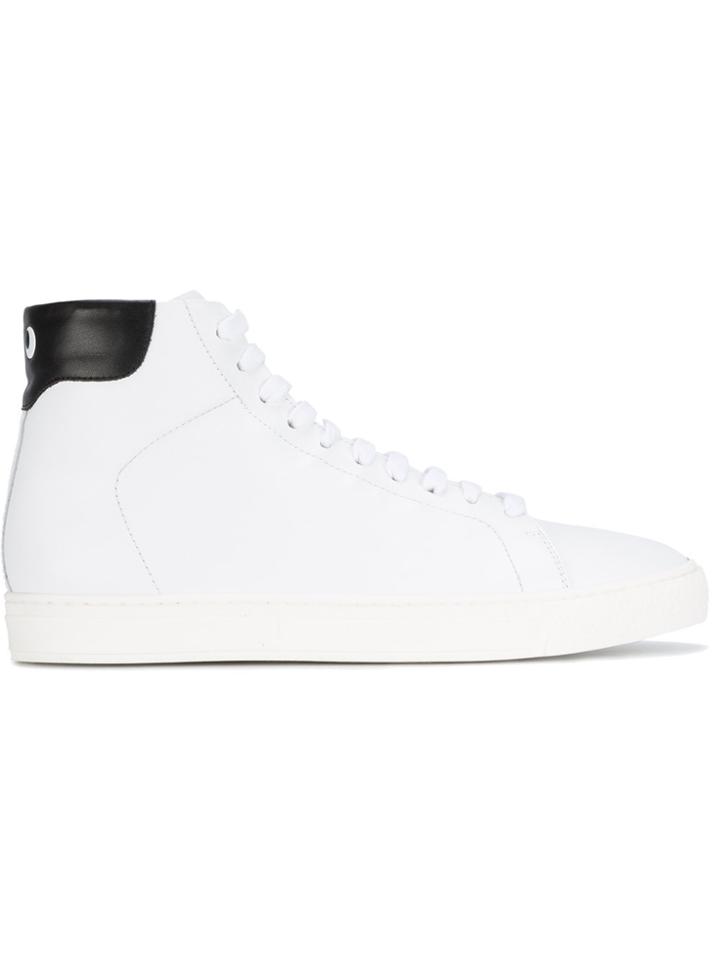 Anya Hindmarch White Leather Eyes Hi Top Sneakers