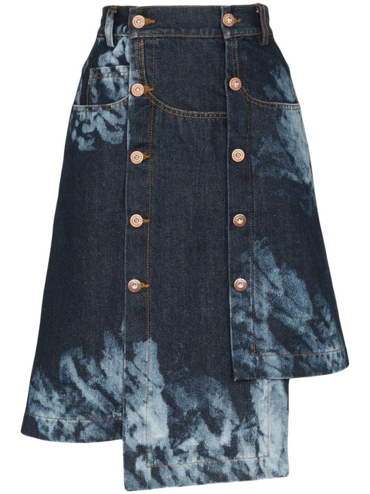Delada Asymmetric Tie-dye Skirt - Blue