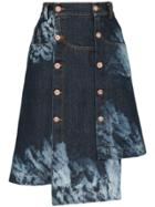 Delada Asymmetric Tie-dye Skirt - Blue
