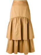 Maryam Nassir Zadeh - Cala Two Tier Skirt - Women - Cotton - 4, Nude/neutrals, Cotton