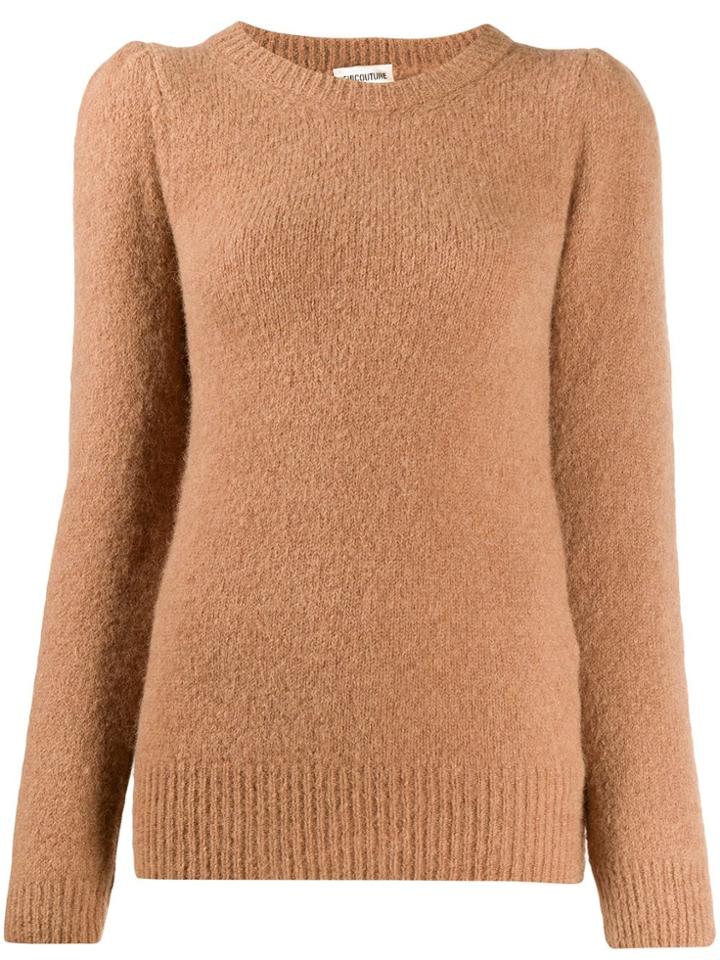 Semicouture Round Neck Jumper - Brown