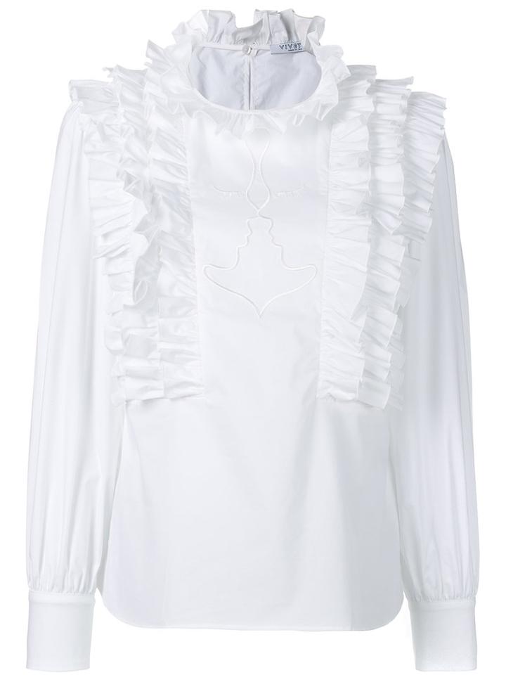 Vivetta - Monaco Ruffled Blouse - Women - Cotton/spandex/elastane - 40, White, Cotton/spandex/elastane