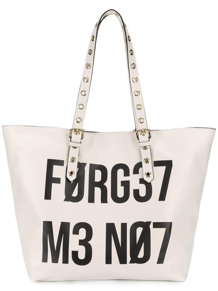 Red Valentino Red(v) Logo Print Tote Bag - White