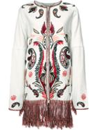Rachel Zoe Embroidered Coat, Women's, Size: Medium, White, Cotton/linen/flax/rayon