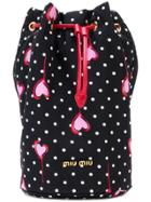 Miu Miu Heart Print Pouch - Black