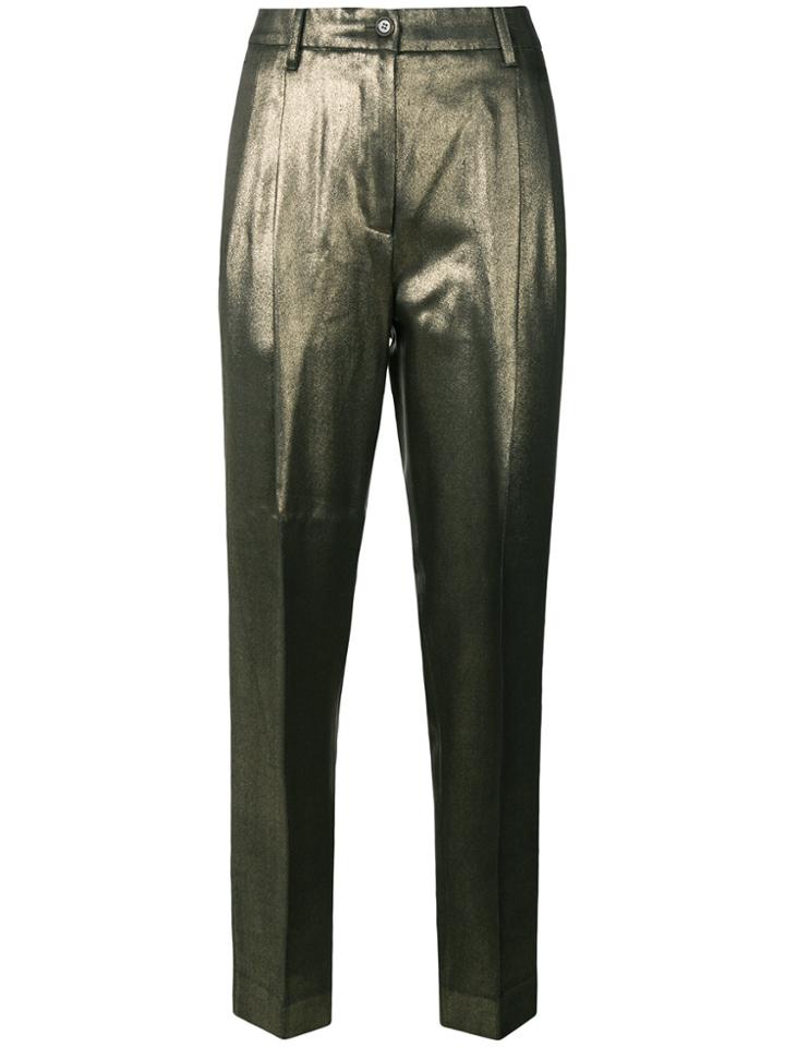 Moschino Vintage Tapered Cropped Metallic Trousers