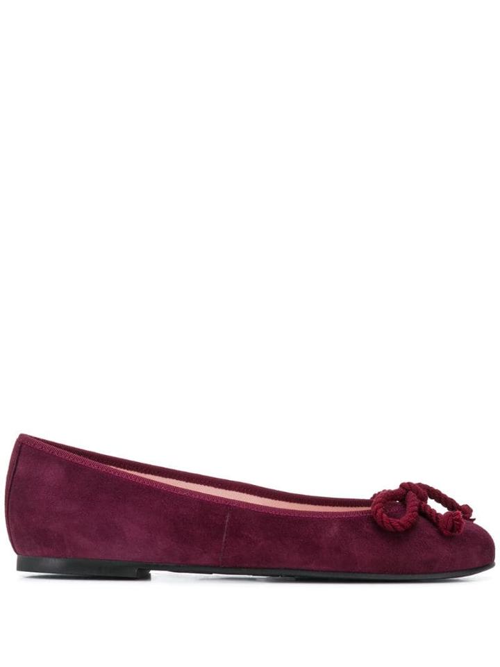 Pretty Ballerinas Rope-bow Ballerina Shoes - Red