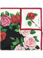 Dolce & Gabbana Rose Pattern Scarf - White
