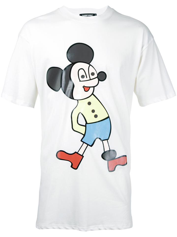 Sankuanz - Printed T-shirt - Men - Cotton - M, White, Cotton