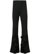 Alberto Makali Ruffle Trim Flared Trousers - Black