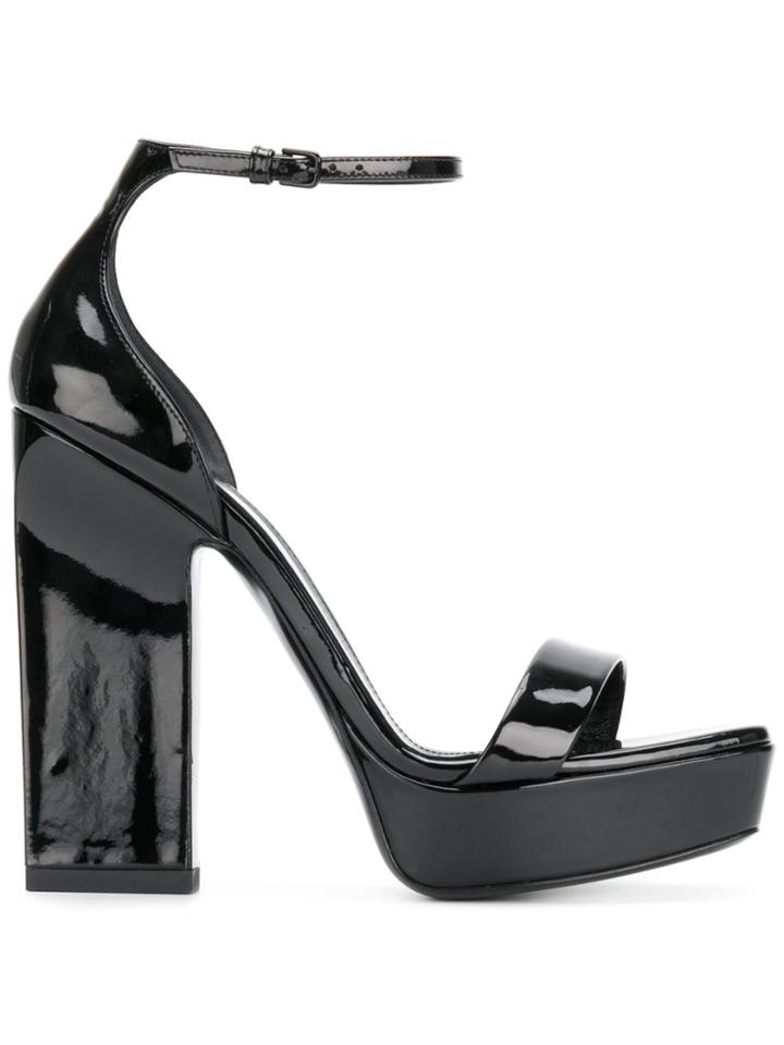 Saint Laurent Amber 105 Platform Sandals - Black