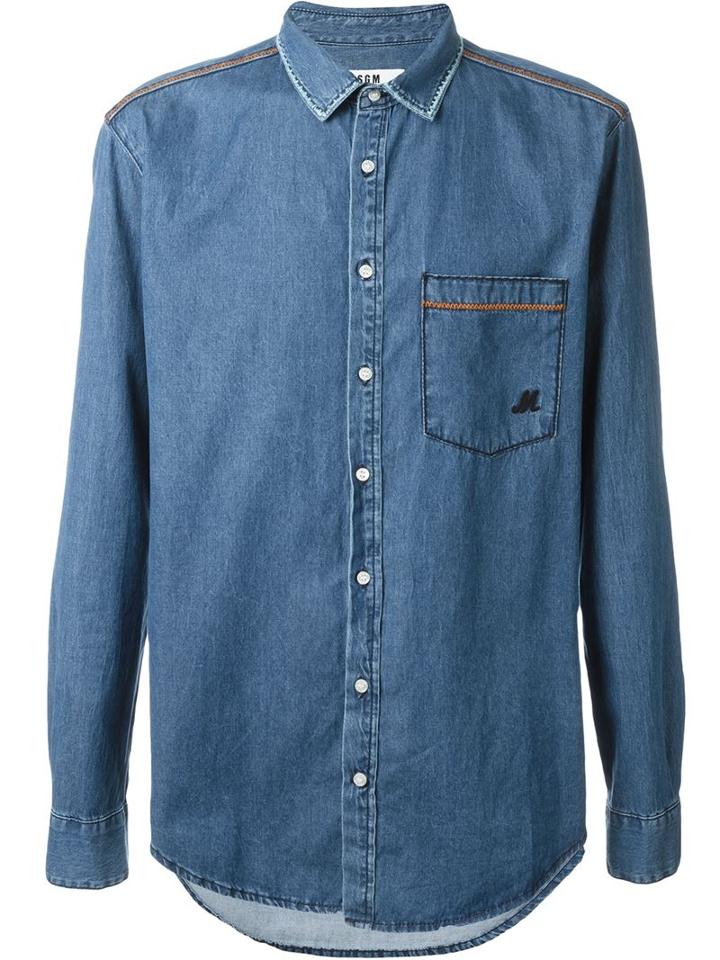 Msgm Chest Pocket Denim Shirt