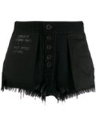 Unravel Project Deconstructed Denim Shorts - Black