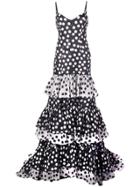 Carolina Herrera Tiered Polka-dot Dress - Black