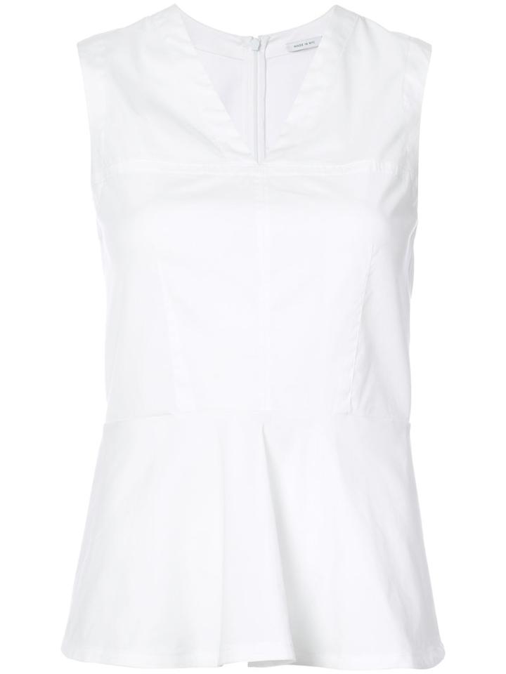 Yigal Azrouel - Sleeveless Peplum Blouse - Women - Cotton/spandex/elastane - 10, White, Cotton/spandex/elastane