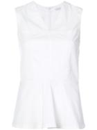 Yigal Azrouel - Sleeveless Peplum Blouse - Women - Cotton/spandex/elastane - 10, White, Cotton/spandex/elastane