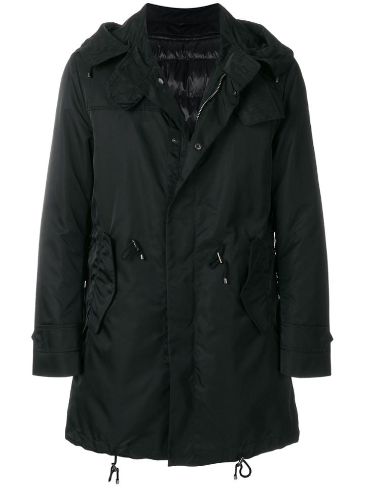 Sealup Zipped Parka Coat - Black