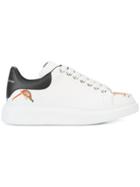 Alexander Mcqueen Embroidered Extended Sole Sneakers - White