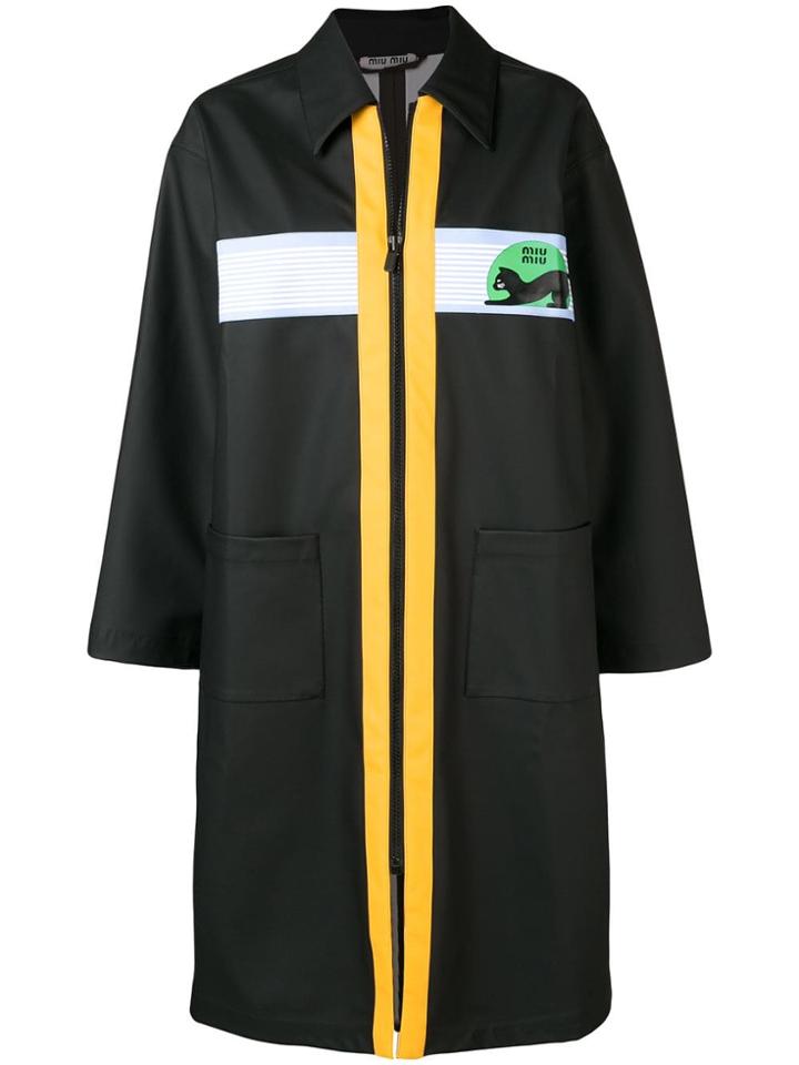 Miu Miu Zipped Trench Coat - Black