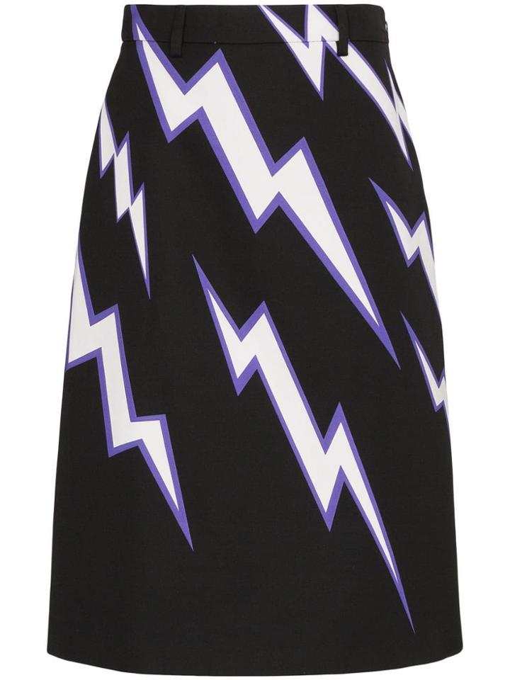 Prada Lighting Bolt Print Skirt - Multicolour