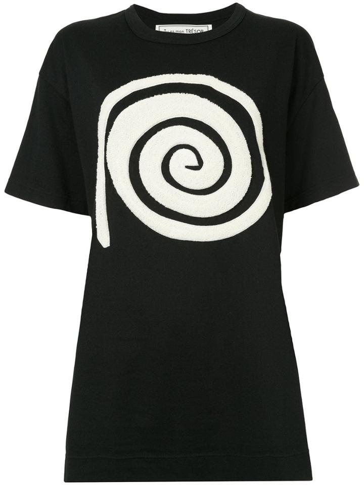 Tu Es Mon Trésor Spiral T-shirt - Black